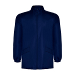 Chubasquero unisex de poliéster con capucha 70 g/m2 Roly Direct Escocia color azul marino segunda vista