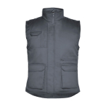 Chaleco de trabajo de poliéster y algodón con cuello 200 g/m2 Roly Almanzor color gris topo segunda vista