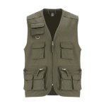 Chaleco de trabajo multibolsillos de algodón y poliéster 200 g/m2 Roly Venera color verde militar segunda vista