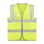 Chaleco de alta visibilidad con bolsillo y cremallera de poliéster Roly Polux color amarillo fluorescente segunda vista