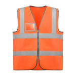 Chaleco de alta visibilidad con bolsillo y cremallera de poliéster Roly Polux color naranja fluorescente segunda vista