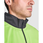 Chándal con pecho de color a contraste con cuello 225 g/m2 Roly Direct Evans color verde lima vista detalle 1
