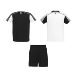 Conjunto sport unisex con 2 camisetas y 1 pantalón 140 g/m2 Roly Direct Juve color blanco/negro segunda vista