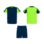 Conjunto sport unisex con 2 camisetas y 1 pantalón 140 g/m2 Roly Direct Juve color verde fluorescente segunda vista