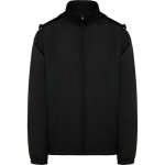 Cortavientos con capucha y bolsillo trasero con cierre de velcro Roly Direct Makalu color negro segunda vista