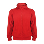 Sudadera de algodón y poliéster con capucha 280 g/m2 Roly Direct Montblanc color rojo segunda vista