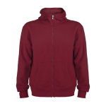 Sudadera de algodón y poliéster con capucha 280 g/m2 Roly Direct Montblanc color granate segunda vista