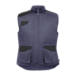 Chaleco laboral multibolsillos de poliéster y algodón 200 g/m2 Roly Armada color negro segunda vista