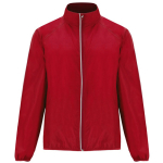 Chaqueta cortavientos unisex de poliéster en tejido técnico ligero 70 g/m2 Roly Direct Glasgow color rojo primera vista de uso