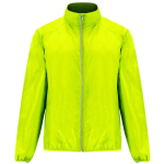 Chaqueta cortavientos unisex de poliéster en tejido técnico ligero 70 g/m2 Roly Direct Glasgow color amarillo fluorescente primera vista de uso