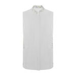 Bata para mujer de poliéster con cierre central 130 g/m2 Roly Aldany color blanco roto segunda vista