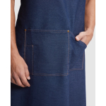 Delantal laboral largo para horeca en algodón 250 g/m2 Roly Batali color azul vaquero vista detalle 2