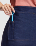 Delantal corto laboral para horeca estilo vaquero 250 g/m2 Roly Dacosta color azul vaquero vista detalle 2
