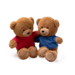 Oso de peluche con camiseta de poliéster y tacto ultra suave color rojo vista detalle 1