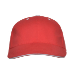 Gorra de algodón de 6 paneles con cierre de velcro trasero color rojo segunda vista