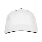 Gorra de algodón de 6 paneles con cierre de velcro trasero color blanco segunda vista