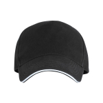 Gorra de 5 paneles con visera a contraste de algodón 170 g/m2 color negro segunda vista