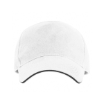 Gorra de 5 paneles con visera a contraste de algodón 170 g/m2 color blanco segunda vista