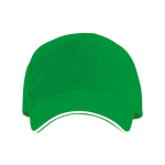 Gorra de 5 paneles con visera a contraste de algodón 170 g/m2 color verde segunda vista