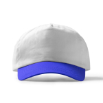 Gorra de 5 paneles de algodón con orificios de ventilación 170 g/m2 color blanco/azul segunda vista