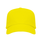 Gorra de algodón con cierre ajustable de velcro y orificios color amarillo segunda vista