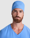 Gorro sanitario de poliéster con cintas ajustables 150 g/m2 primera vista de uso