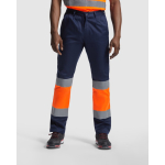 Pantalón laboral alta visibilidad con bolsillos 200 g/m2 Roly Naos color naranja fluorescente primera vista de uso