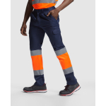 Pantalón laboral alta visibilidad con bolsillos 200 g/m2 Roly Naos color naranja fluorescente quinta vista de uso