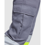 Pantalón de trabajo de alta visibilidad invierno 240 g/m2 Roly Soan color gris topo vista detalle 1