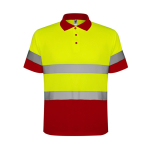 Polo laboral de alta visibilidad de poliéster 170 g/m2 Roly Polaris color rojo segunda vista