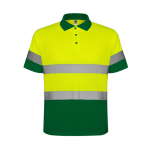 Polo laboral de alta visibilidad de poliéster 170 g/m2 Roly Polaris color verde segunda vista