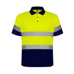 Polo laboral de alta visibilidad de poliéster 170 g/m2 Roly Polaris color azul marino segunda vista