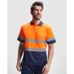 Polo laboral de alta visibilidad de poliéster 170 g/m2 Roly Polaris color naranja fluorescente primera vista de uso