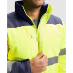 Parka laboral de alta visibilidad impermeable 400 g/m2 Roly Epsylon color amarillo fluorescente vista detalle 2