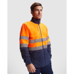 Chaqueta polar laboral de alta visibilidad 300 g/m2 Roly Altair color naranja fluorescente cuarta vista de uso