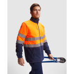 Chaqueta polar laboral de alta visibilidad 300 g/m2 Roly Altair color naranja fluorescente quinta vista de uso