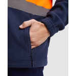 Chaqueta polar laboral de alta visibilidad 300 g/m2 Roly Altair color naranja fluorescente vista detalle 2