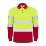 Polo laboral técnico de manga larga 170 g/m2 Roly Polaris L/S color rojo segunda vista