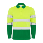 Polo laboral técnico de manga larga 170 g/m2 Roly Polaris L/S color verde segunda vista
