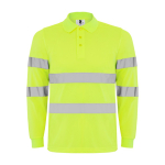 Polo laboral técnico de manga larga 170 g/m2 Roly Polaris L/S color amarillo fluorescente segunda vista