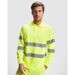 Polo laboral técnico de manga larga 170 g/m2 Roly Polaris L/S color amarillo fluorescente primera vista de uso