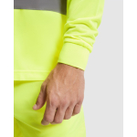 Polo laboral técnico de manga larga 170 g/m2 Roly Polaris L/S color amarillo fluorescente vista detalle 2