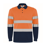 Polo laboral técnico de manga larga 170 g/m2 Roly Polaris L/S color naranja fluorescente segunda vista