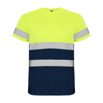 Camiseta técnica laboral de alta visibilidad 130 g/m2 Roly Delta color azul marino segunda vista