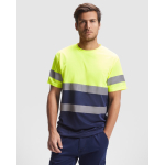 Camiseta técnica laboral de alta visibilidad 130 g/m2 Roly Delta color azul marino primera vista de uso