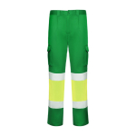 Pantalón laboral de alta visibilidad 250 g/m2 Roly Daily Stretch HV color verde segunda vista