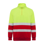 Sudadera laboral alta visibilidad de felpa 280 g/m2 Roly Spica color rojo segunda vista