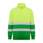 Sudadera laboral alta visibilidad de felpa 280 g/m2 Roly Spica color verde segunda vista