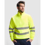 Sudadera laboral alta visibilidad de felpa 280 g/m2 Roly Spica color amarillo fluorescente cuarta vista de uso