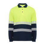 Polo laboral técnico alta visibilidad manga larga 170 g/m2 Roly Vega LS color amarillo fluorescente segunda vista